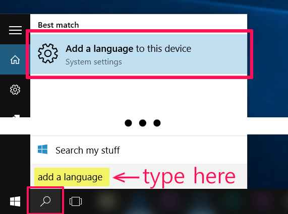 Search Add a language to this device Windows 10 Korean keyboard