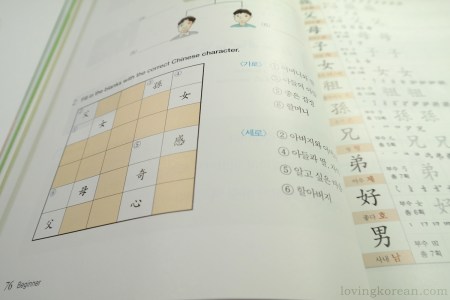 Chinese Characters for Learners of Korean exercises practice at the end of a lesson