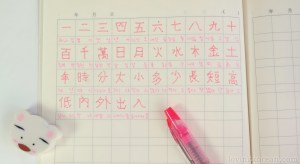 Korean Chinese characters Hanja written in Morning Glory Korean notebook pink Mach 3 pen